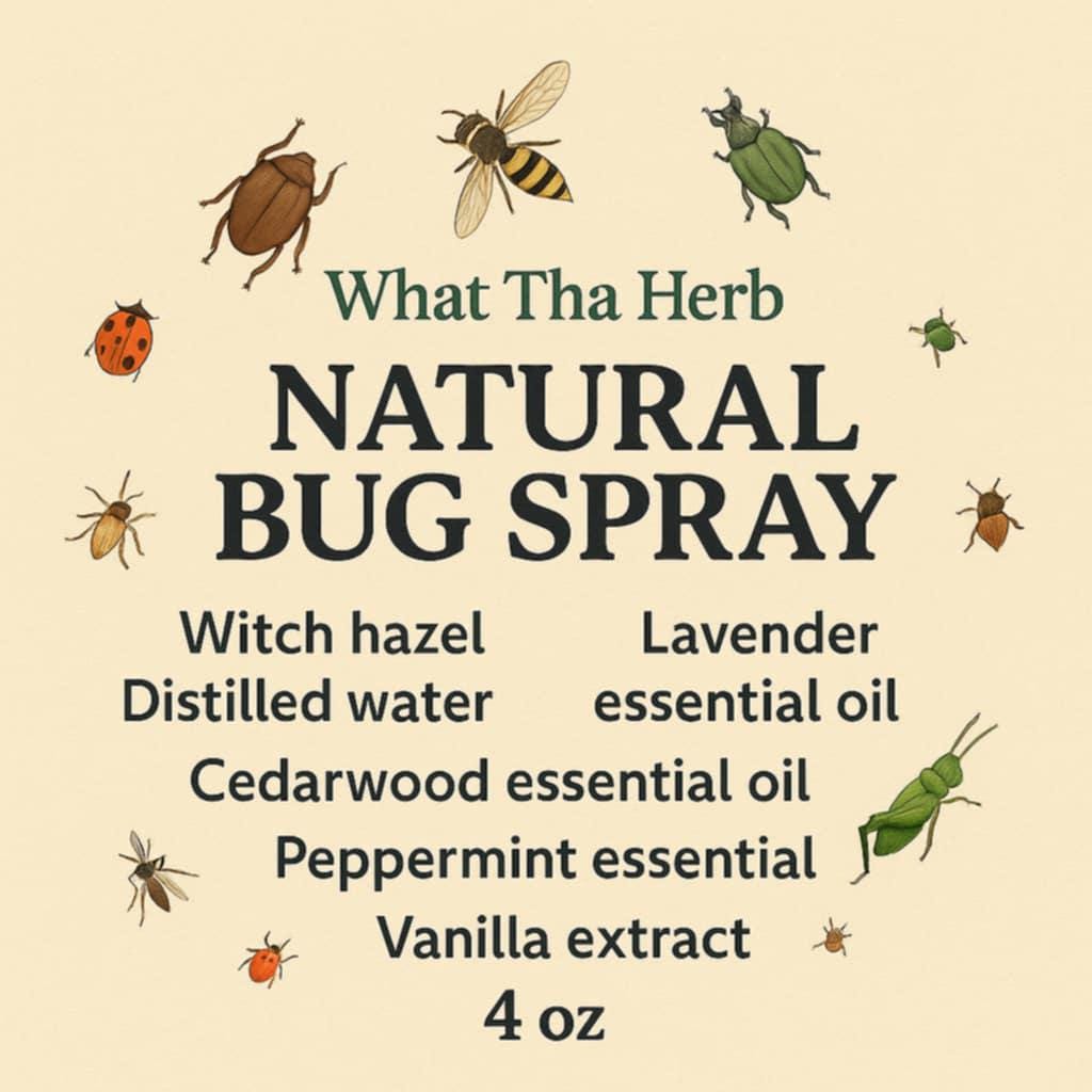 Natural Bug Spray | 4 oz Herbal Insect Repellent | DEET-Free Outdoor Spray | What Tha Herb