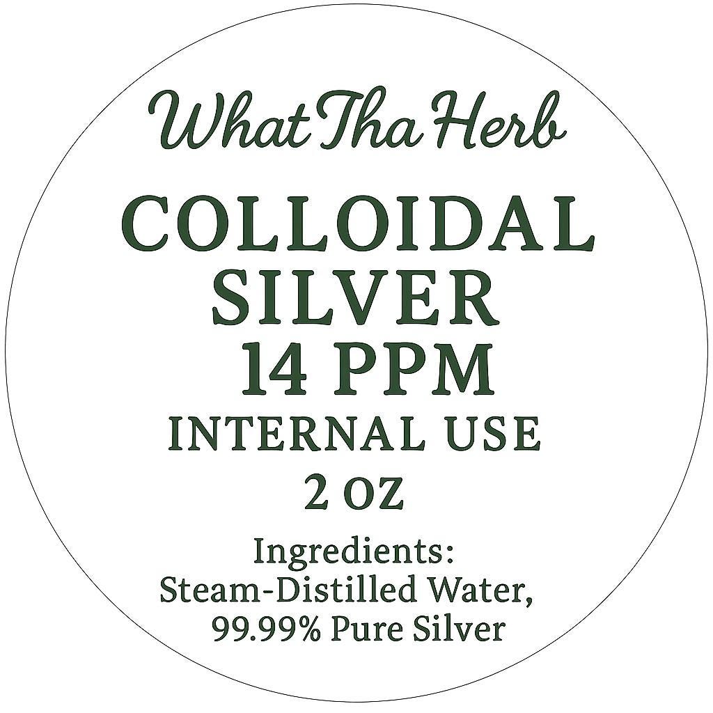 Colloidal Silver Tonic | Internal Use | 2 oz Amber Glass Dropper Bottle | What Tha Herb