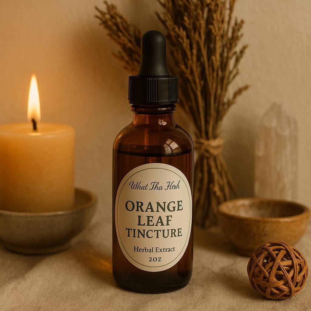 Orange Leaf Tincture – 2oz Amber Dropper Bottle