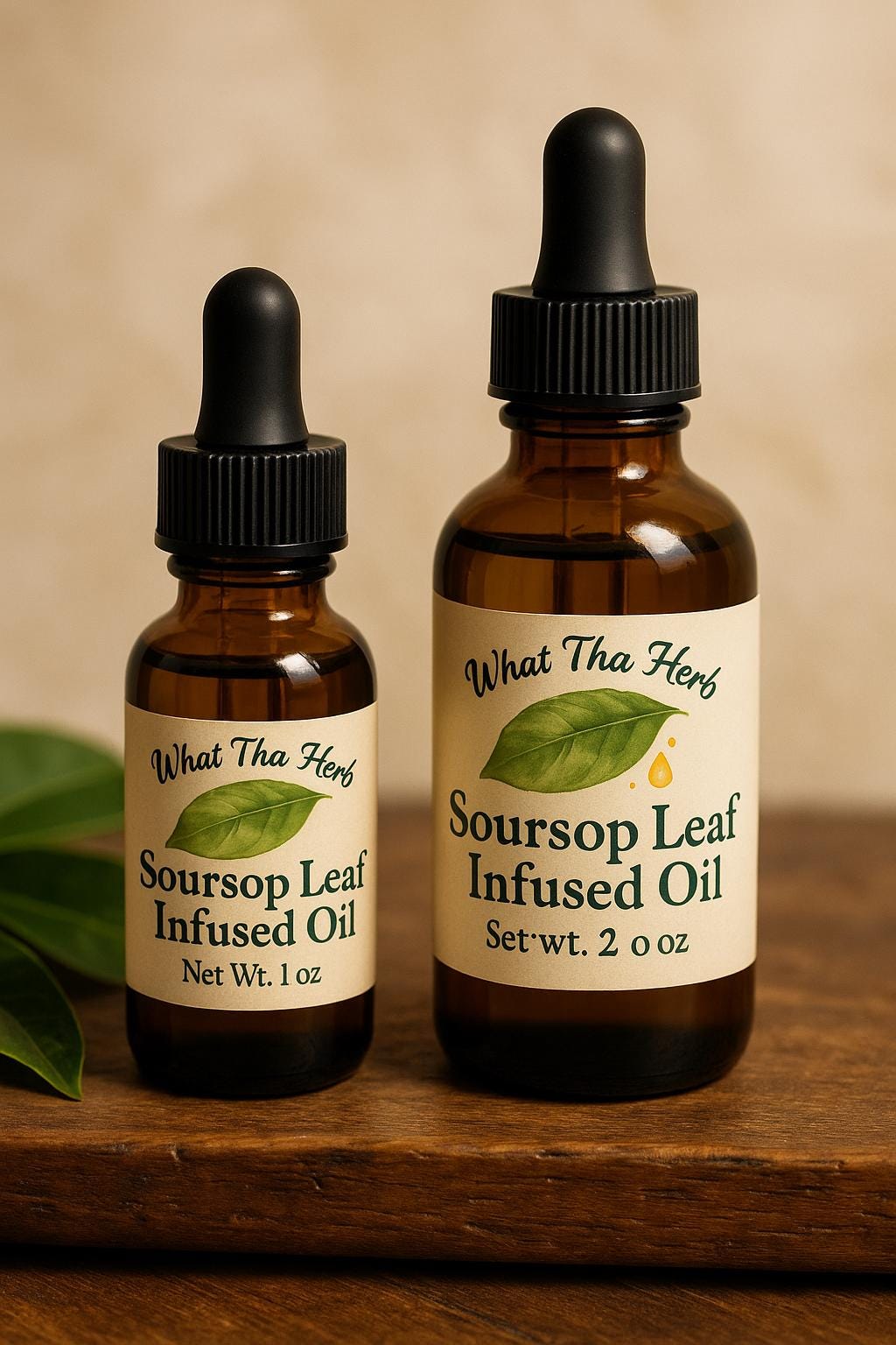 Soursop Leaf Infused Oil: Coconut Jojoba Blend, Herbal Skincare
