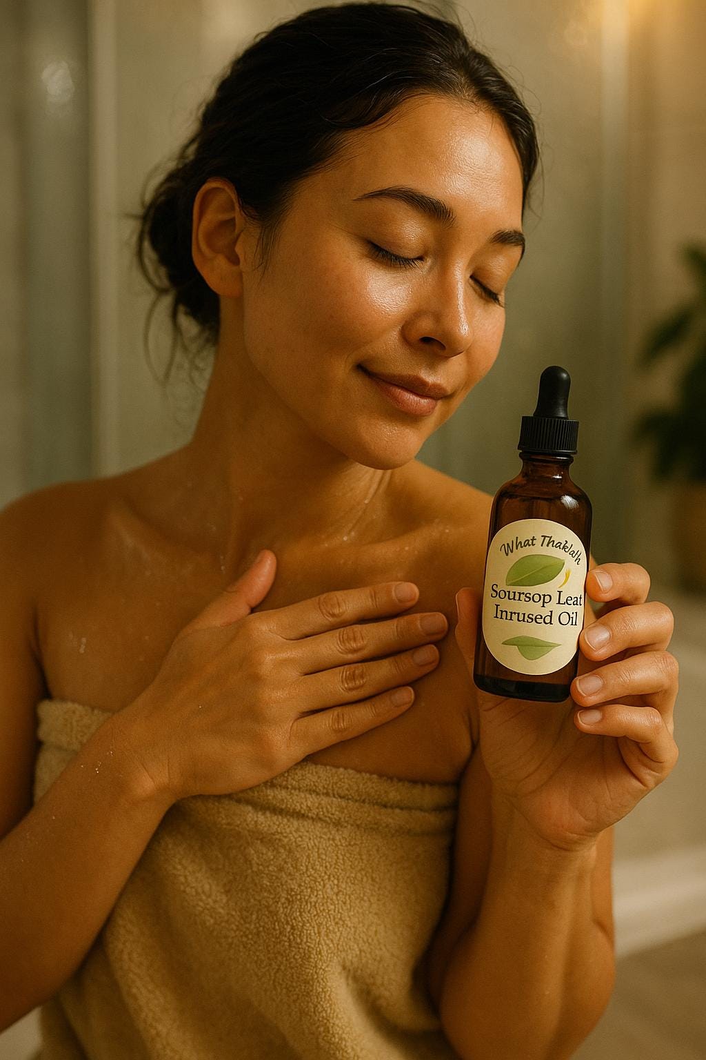 Soursop Leaf Infused Oil: Coconut Jojoba Blend, Herbal Skincare