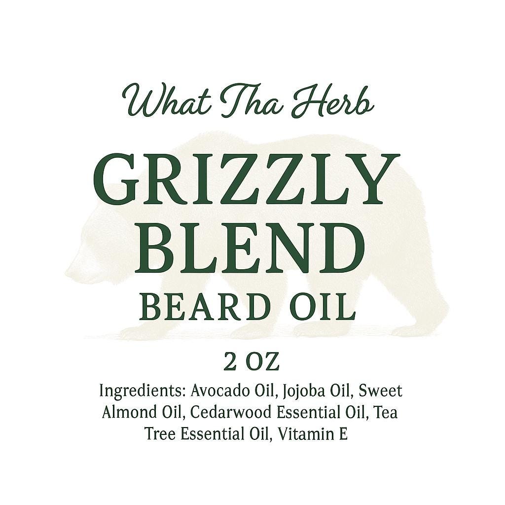 Grizzly Blend Beard Oil – 2 oz Dropper Bottle | Rugged Conditioning for Beards & Skin