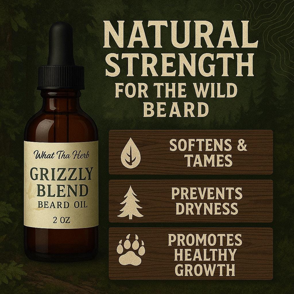 Grizzly Blend Beard Oil – 2 oz Dropper Bottle | Rugged Conditioning for Beards & Skin