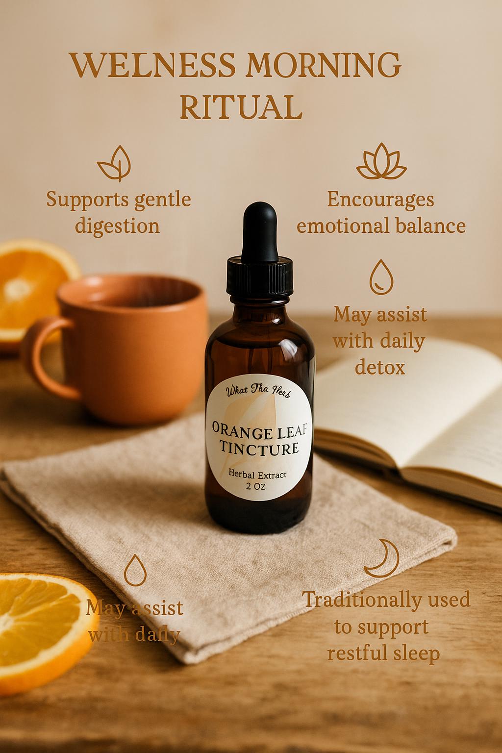 Orange Leaf Tincture – 2oz Amber Dropper Bottle