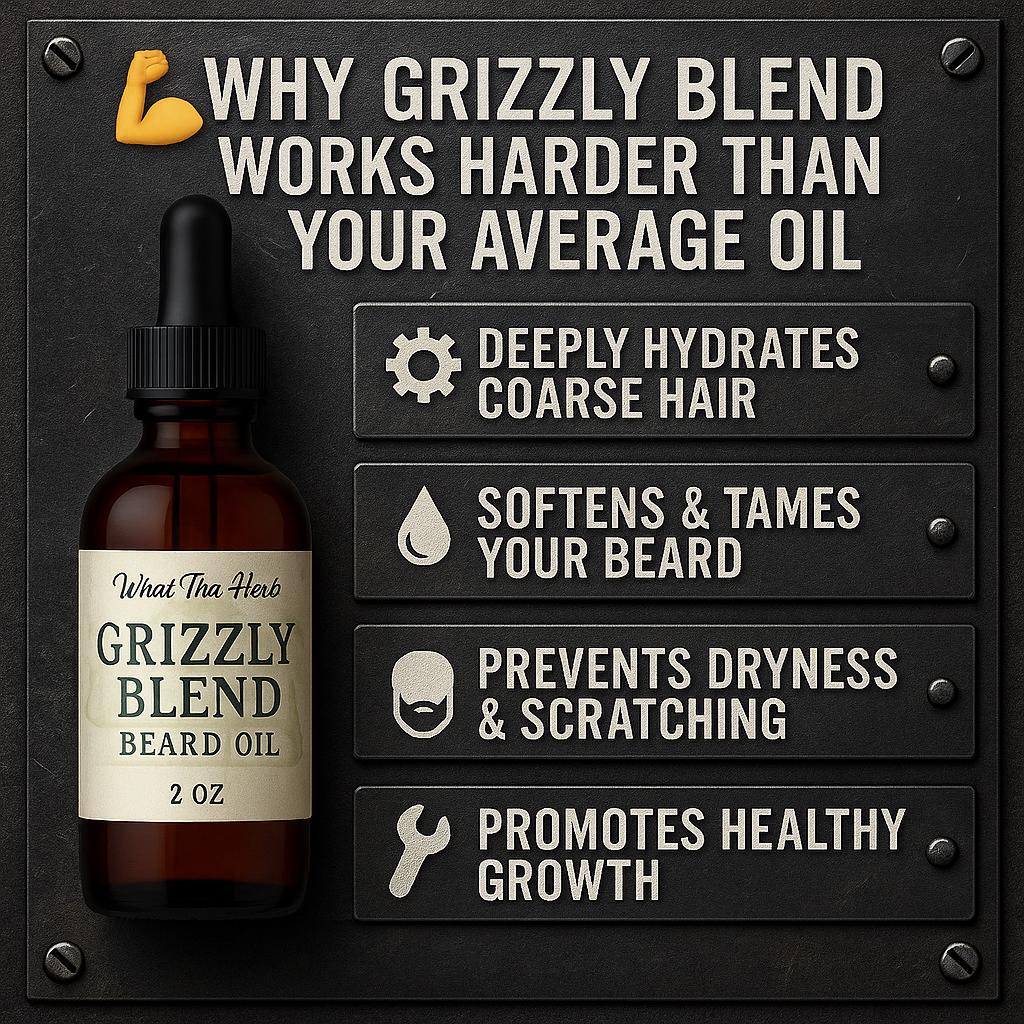 Grizzly Blend Beard Oil – 2 oz Dropper Bottle | Rugged Conditioning for Beards & Skin