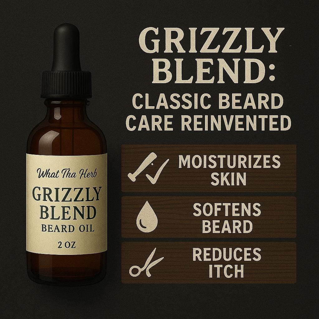 Grizzly Blend Beard Oil – 2 oz Dropper Bottle | Rugged Conditioning for Beards & Skin