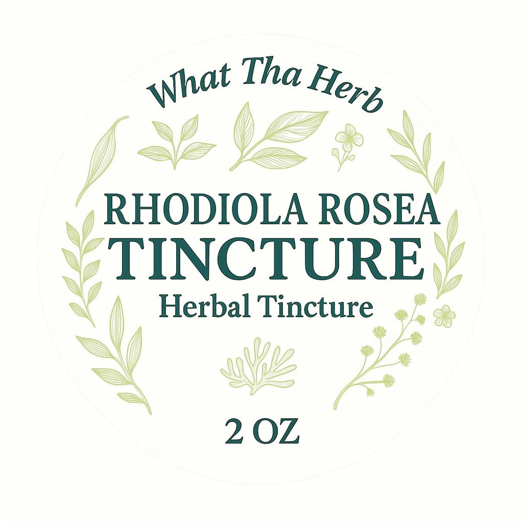 Rhodiola Rosea Tincture | Adaptogenic Stress & Energy Support | 2oz Dropper | What Tha Herb