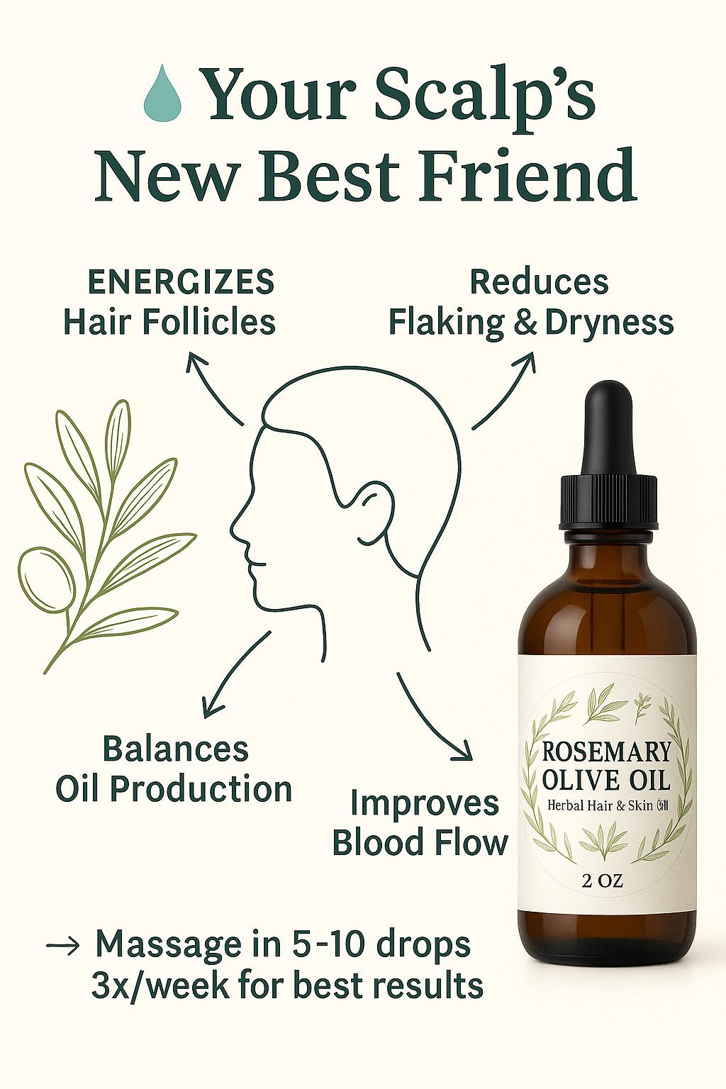 Rosemary Olive Oil | 2 oz & 4 oz Amber Dropper Bottle | What Tha Herb