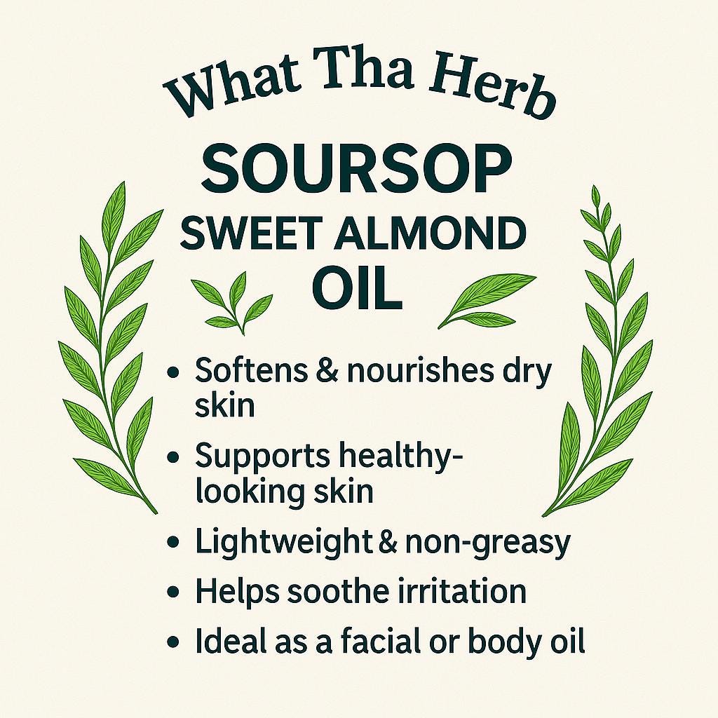 Soursop Herbal Infused Oil: Coconut, Almond, or Jojoba - 1oz, 2oz, 4oz