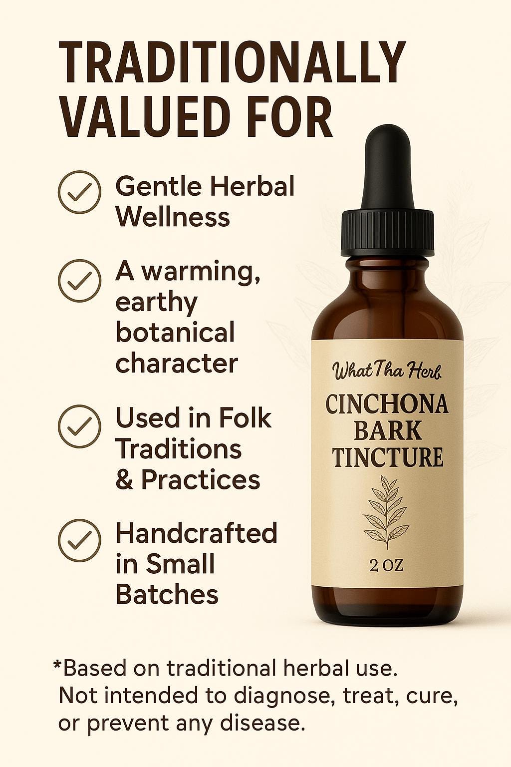 Cinchona Bark Tincture | Herbal Extract | Botanical Wellness | 2 oz or 4 oz Dropper Bottle