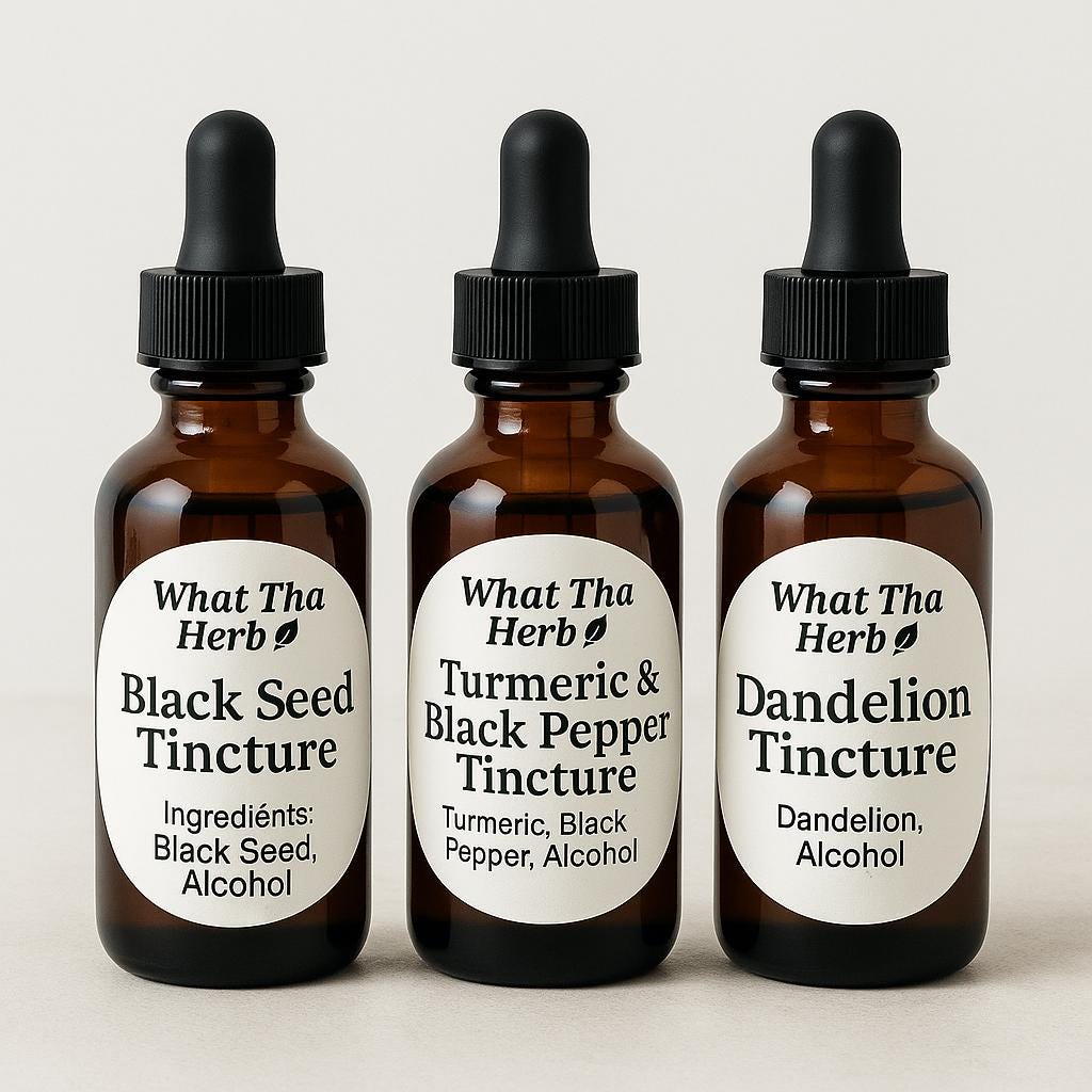 Everyday Sample Trio Herbal Tinctures | Black Seed, Turmeric & Dandelion Set