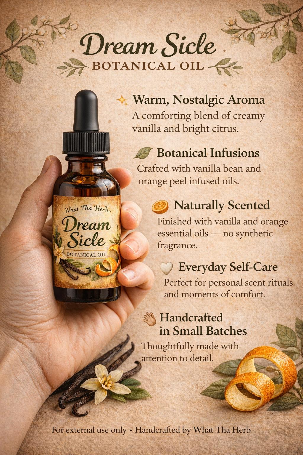 Dream Sicle Botanical Oil | Vanilla & Orange Essential Oils