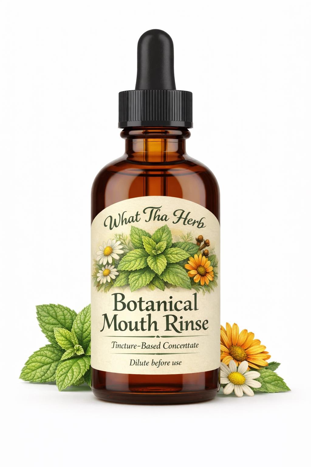Botanical Mouth Rinse Concentrate | Mint Herbal Oral Care | Tincture-Based Rinse