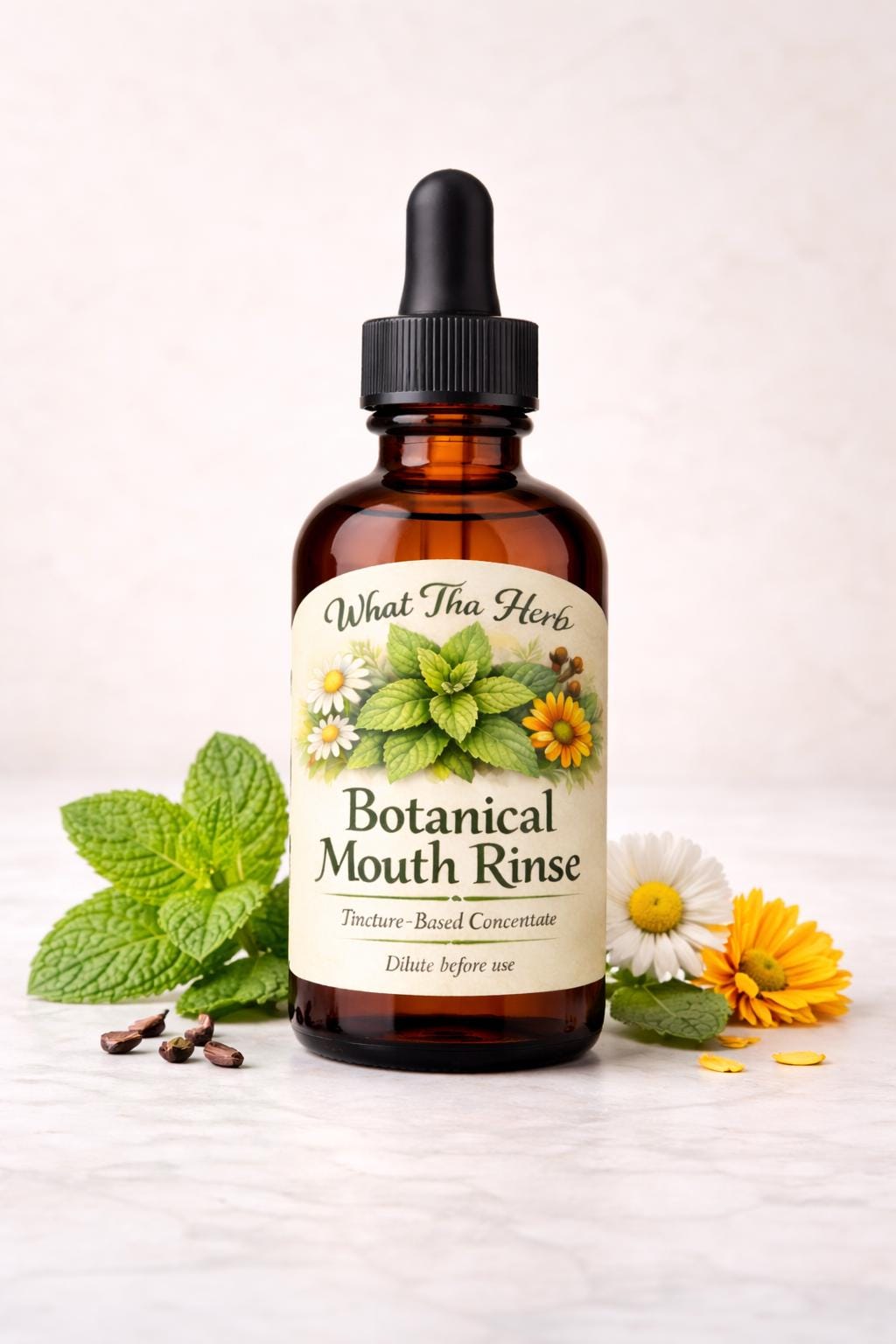 Botanical Mouth Rinse Concentrate | Mint Herbal Oral Care | Tincture-Based Rinse