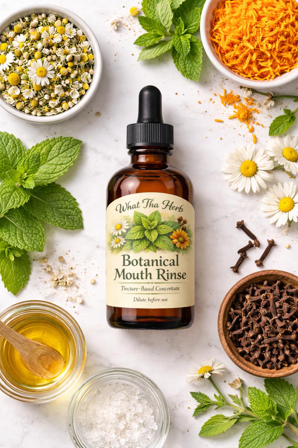 Botanical Mouth Rinse Concentrate | Mint Herbal Oral Care | Tincture-Based Rinse