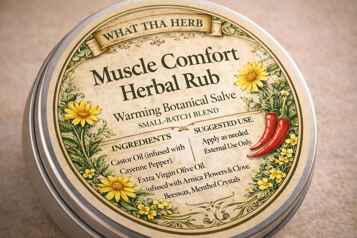 Muscle Comfort Herbal Rub | Botanical Warming Muscle Salve