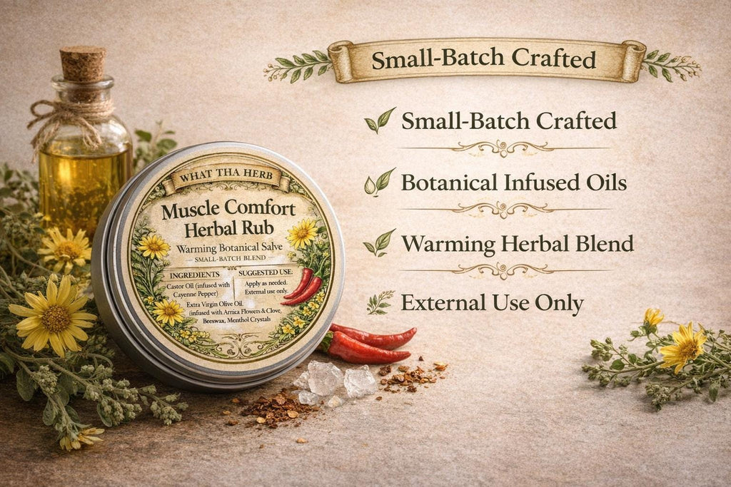 Muscle Comfort Herbal Rub | Botanical Warming Muscle Salve
