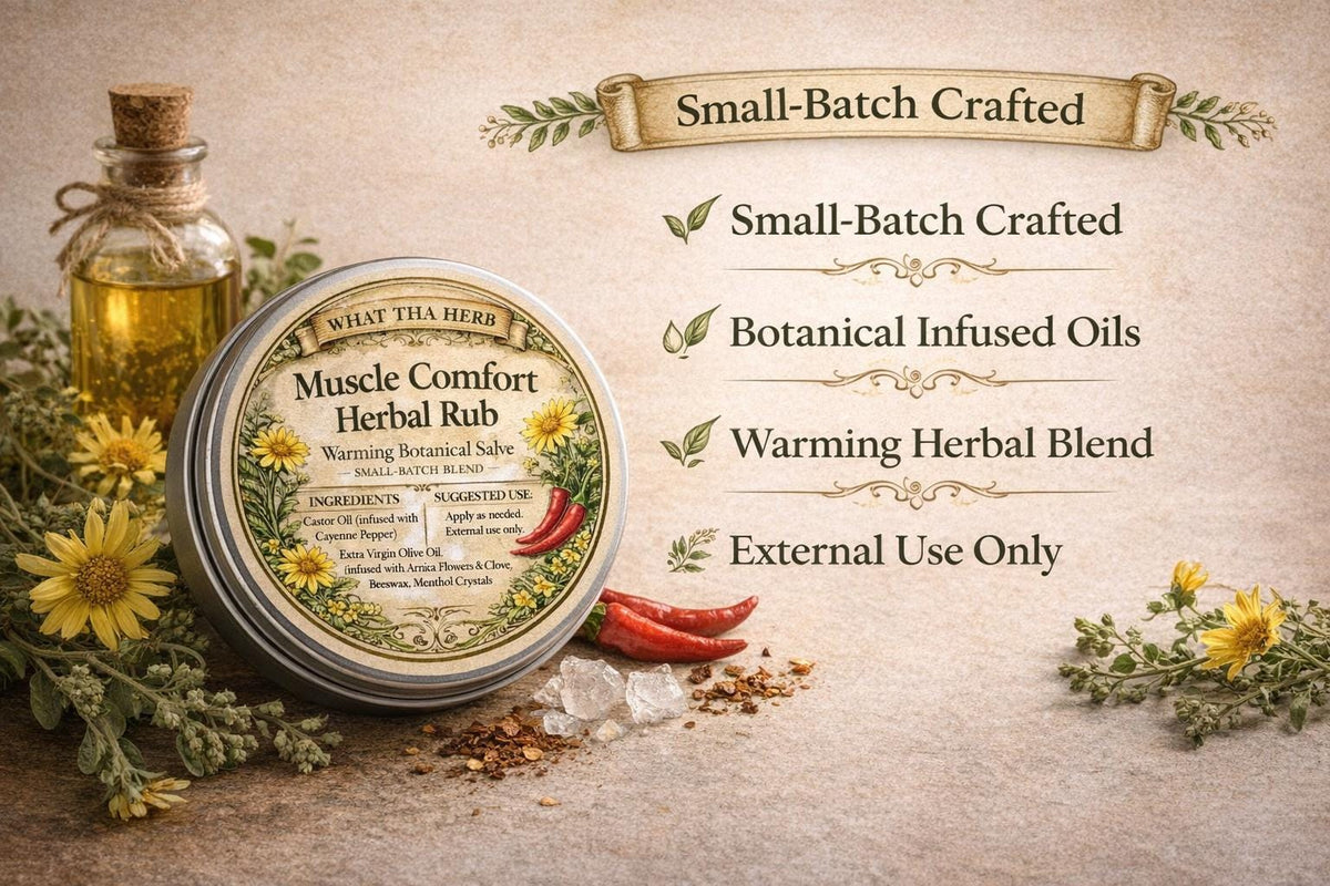Muscle Comfort Herbal Rub | Botanical Warming Muscle Salve