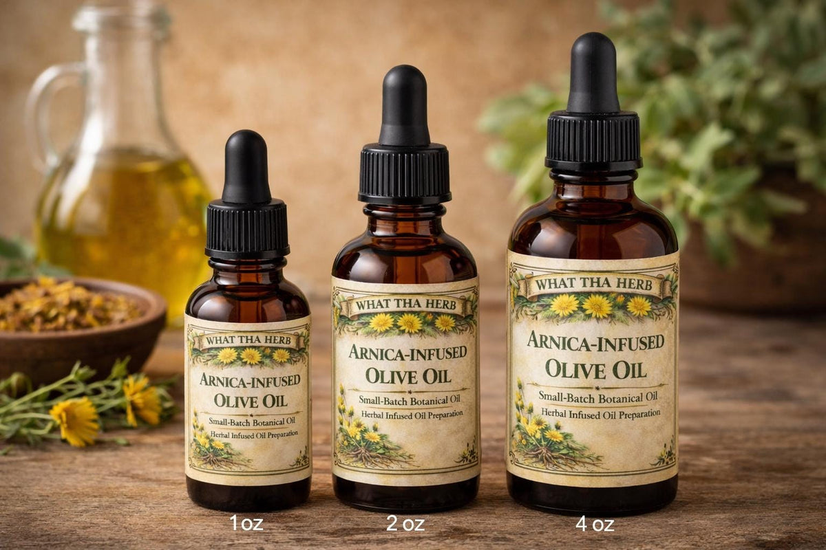 Arnica Infused Olive Oil, Small Batch Botanical Body Oil, Traditional Herbal Preparation