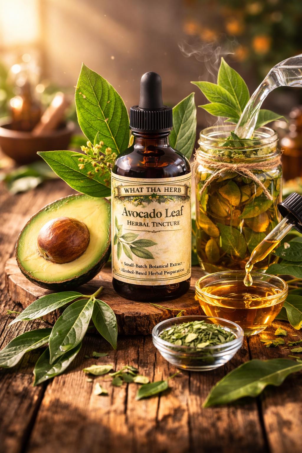Avocado Leaf Herbal Tincture, Small Batch Botanical Extract Drops