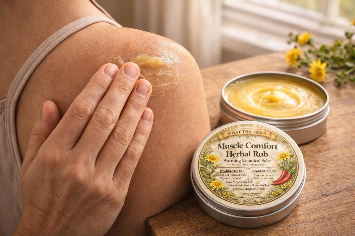 Muscle Comfort Herbal Rub | Botanical Warming Muscle Salve