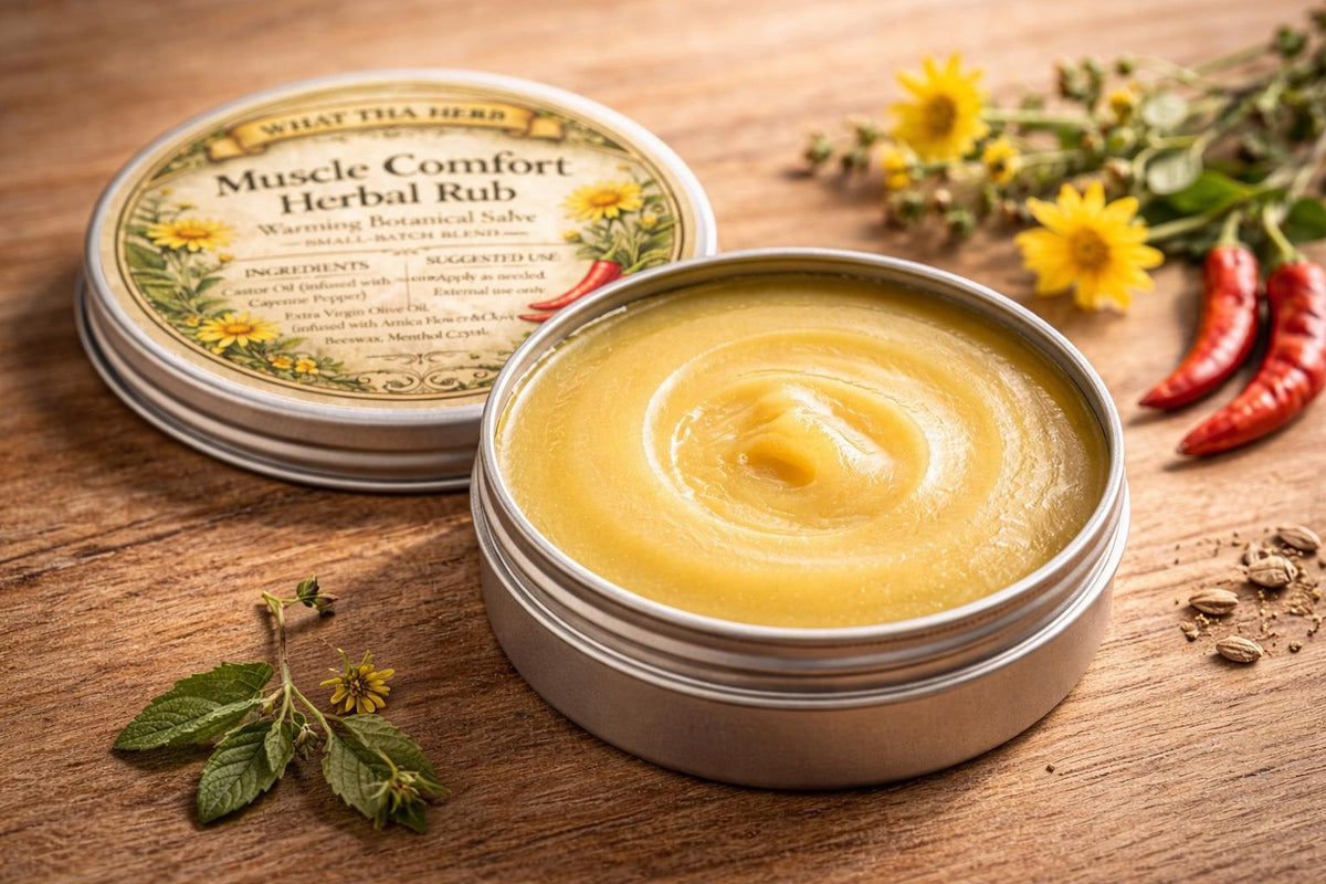 Muscle Comfort Herbal Rub | Botanical Warming Muscle Salve