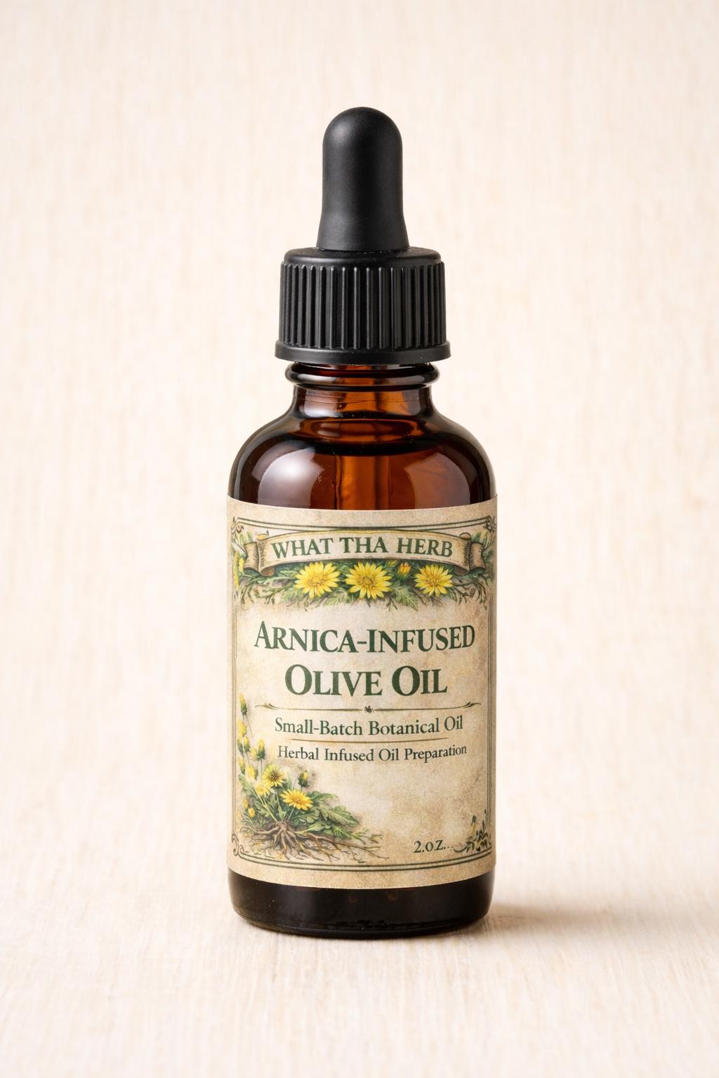 Arnica Infused Olive Oil, Small Batch Botanical Body Oil, Traditional Herbal Preparation