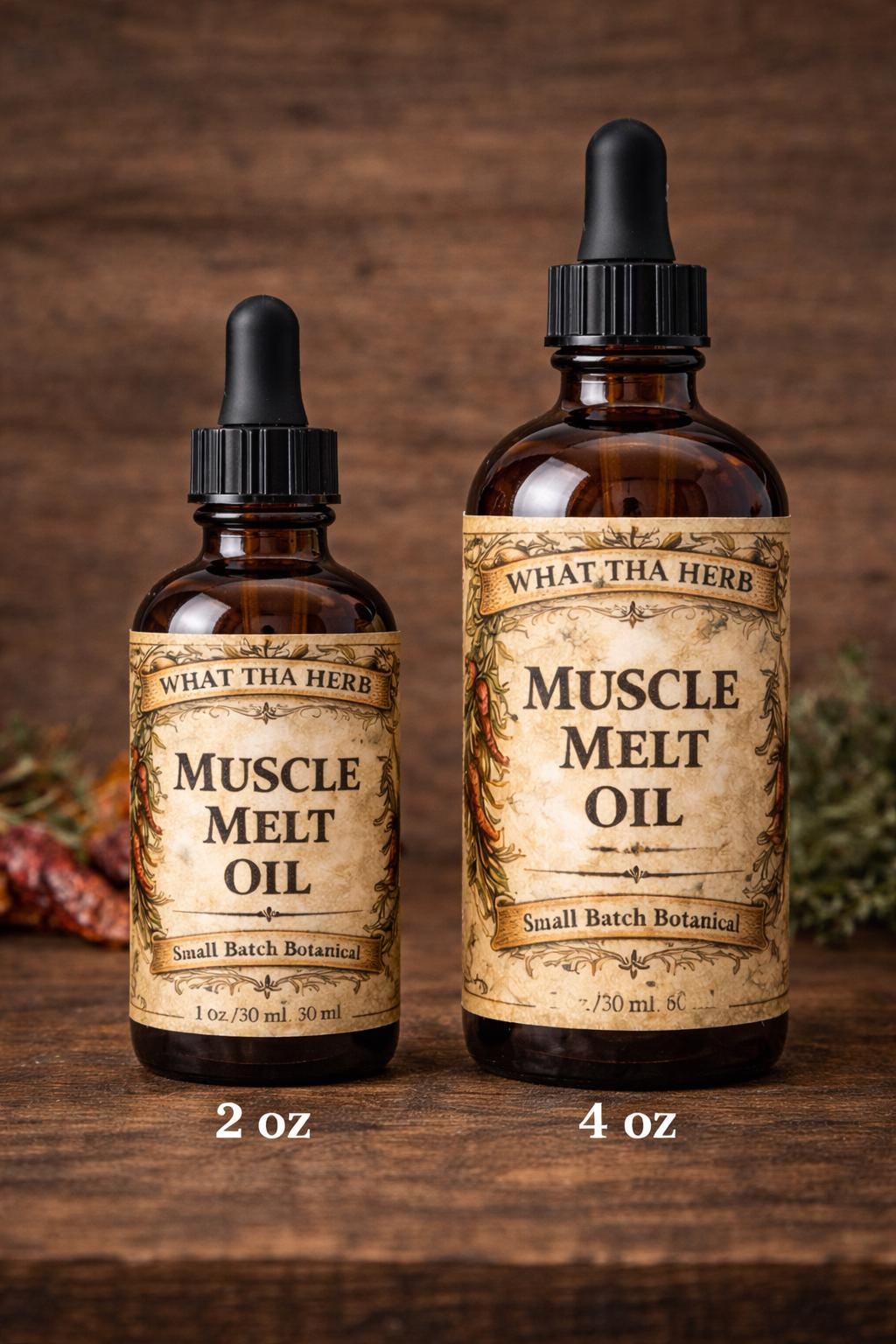 Muscle Melt Oil | Warming Cayenne Botanical Massage Oil | Post Workout Herbal Body Care