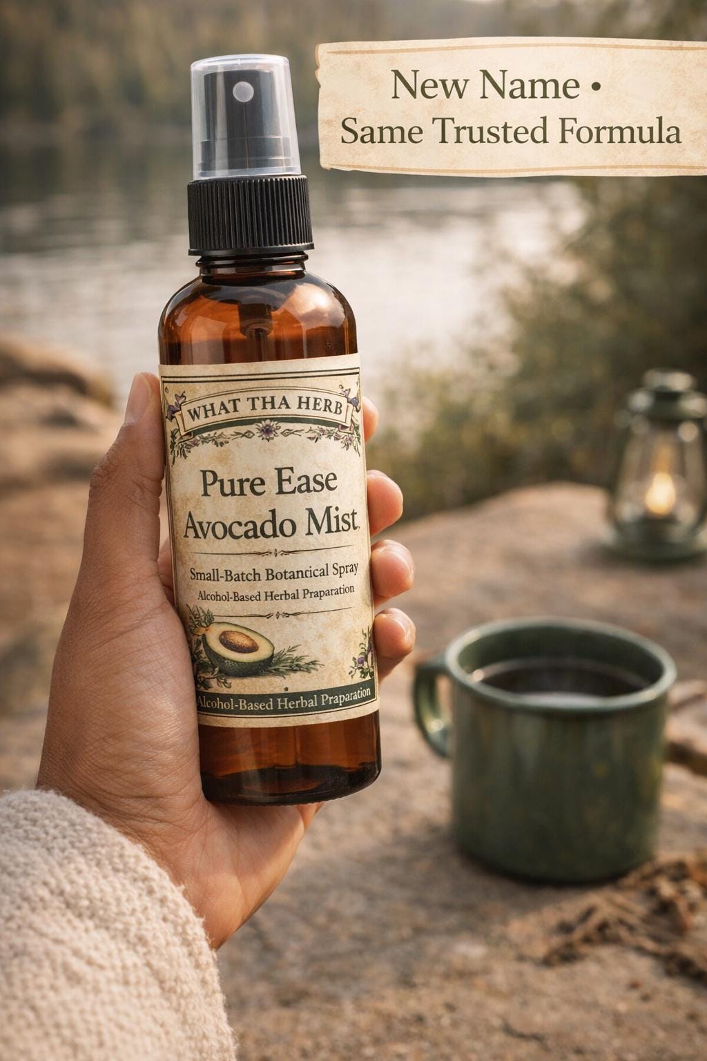 Pure Ease Avocado Mist, Botanical Body Spray, Travel Size Herbal Arnica Clove Spray