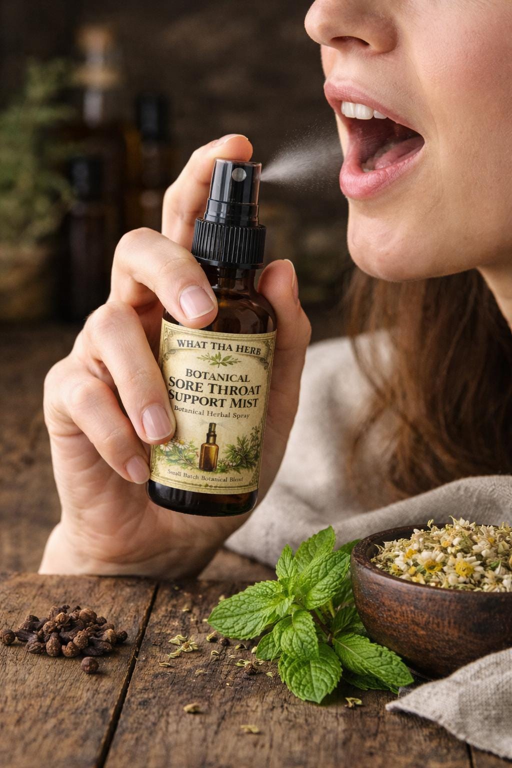 Botanical Sore Throat Support Mist | Herbal Plant Spray