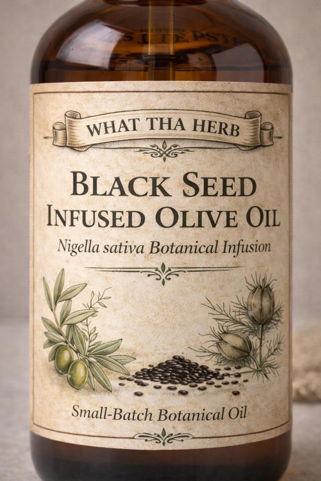 Black Seed Infused Olive Oil | Nigella Sativa Botanical Skin Hair Oil