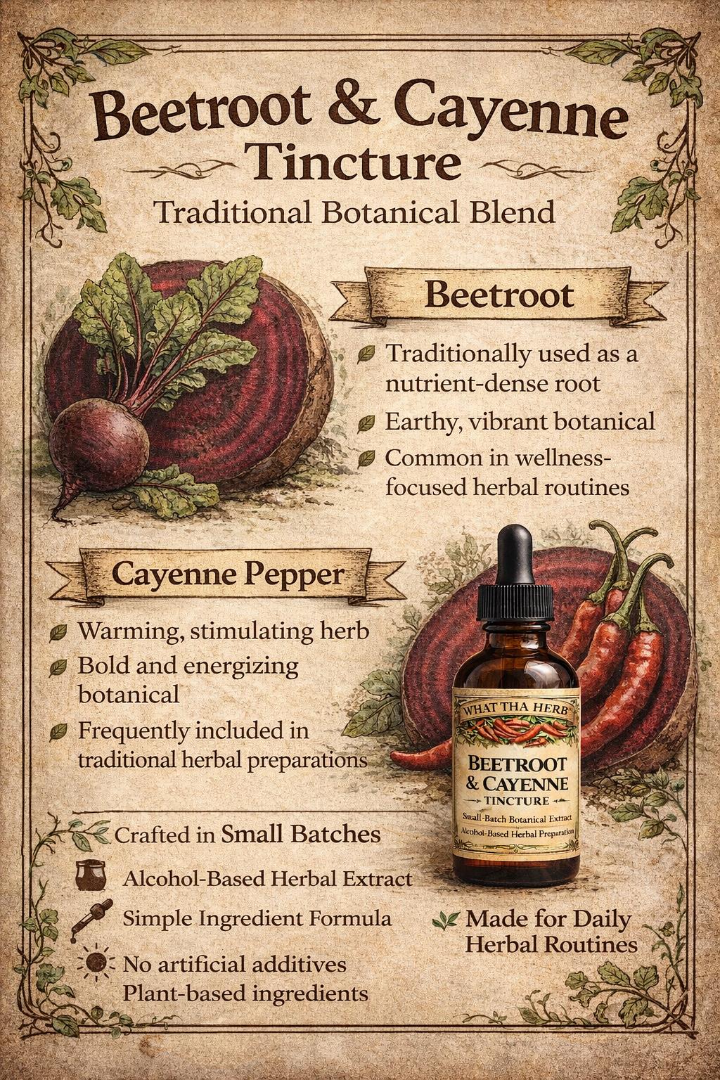 Beet Root & Cayenne Tincture | Botanical Energy Blend | 2 oz 4 oz