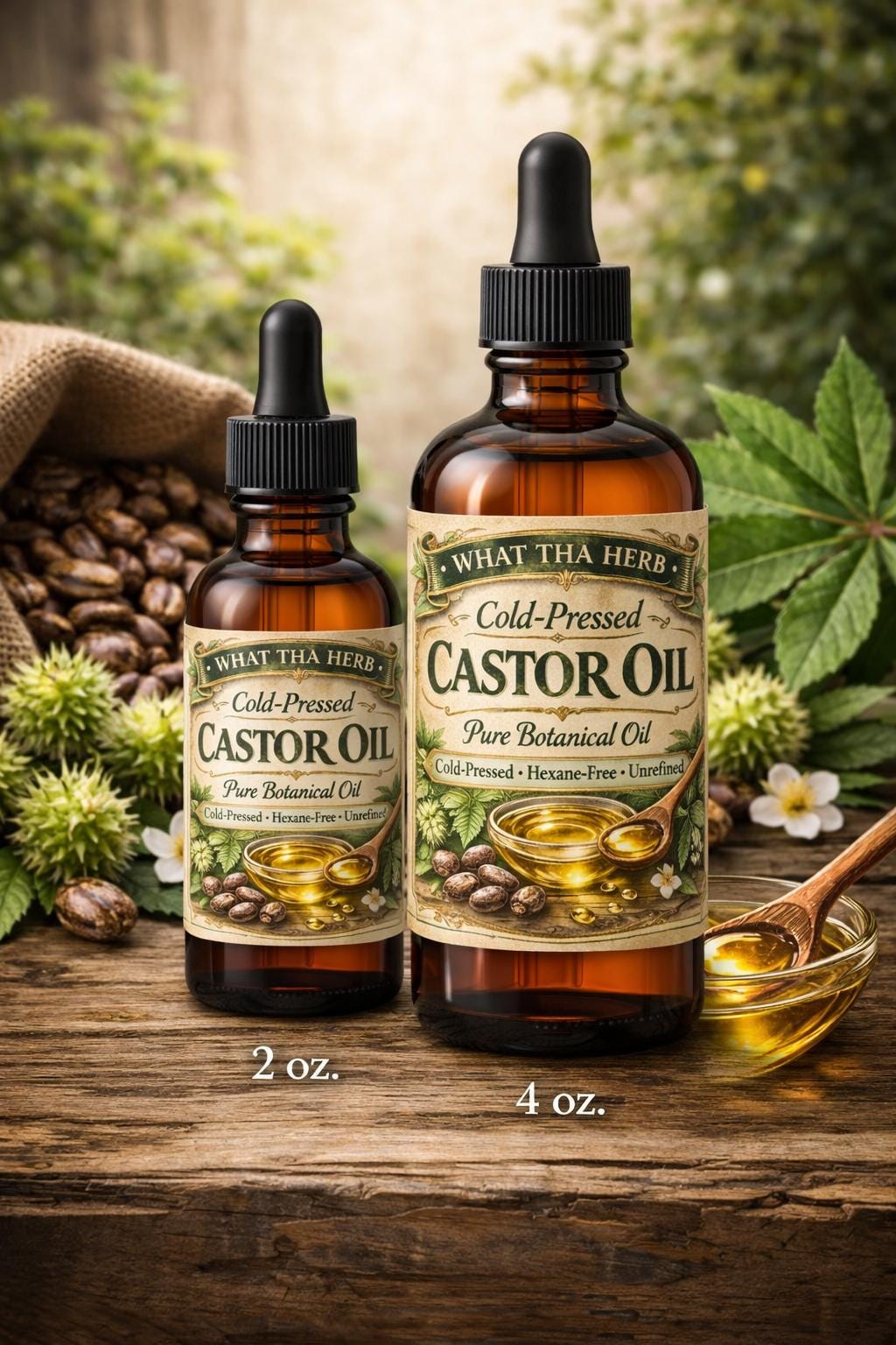 Cold-Pressed/Hexane Free Castor Oil | Pure Botanical Beauty Oil for Hair, Skin