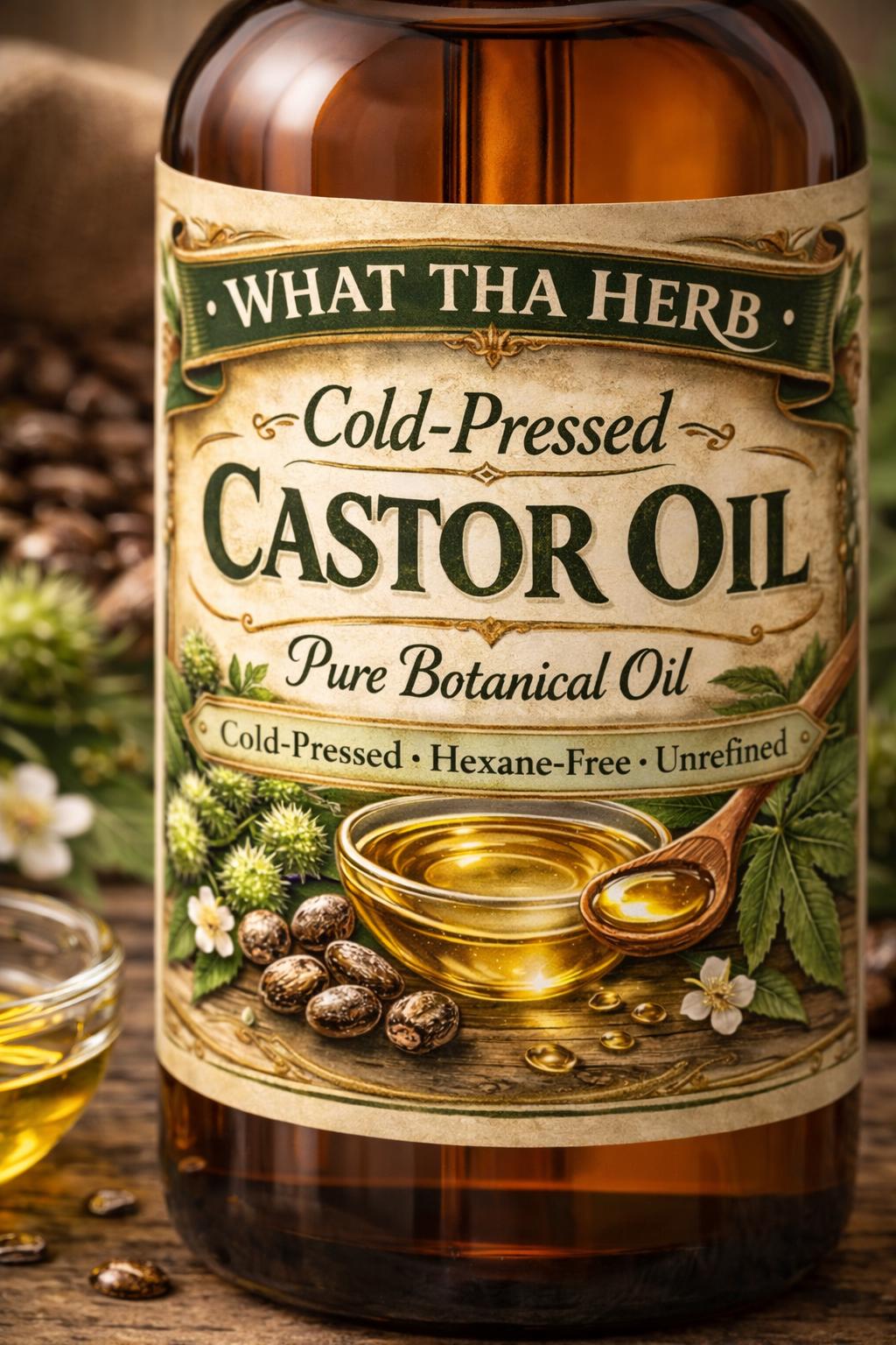 Cold-Pressed/Hexane Free Castor Oil | Pure Botanical Beauty Oil for Hair, Skin