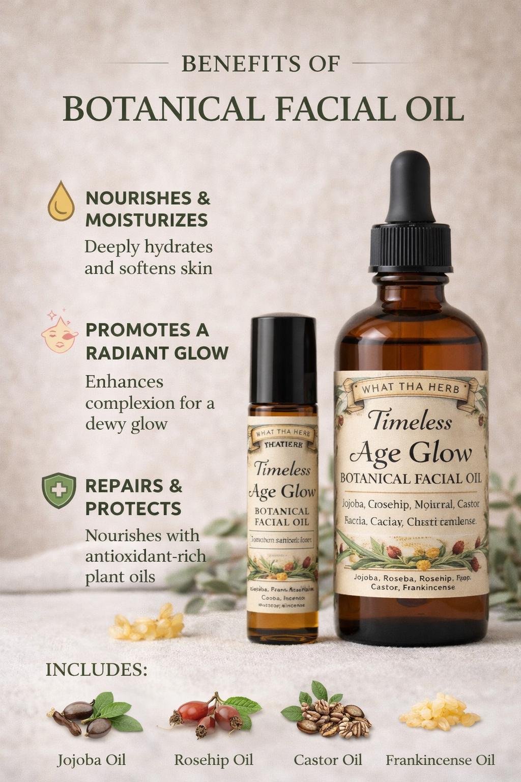 Timeless Age Glow Botanical Facial Oil | Jojoba Rosehip Blend
