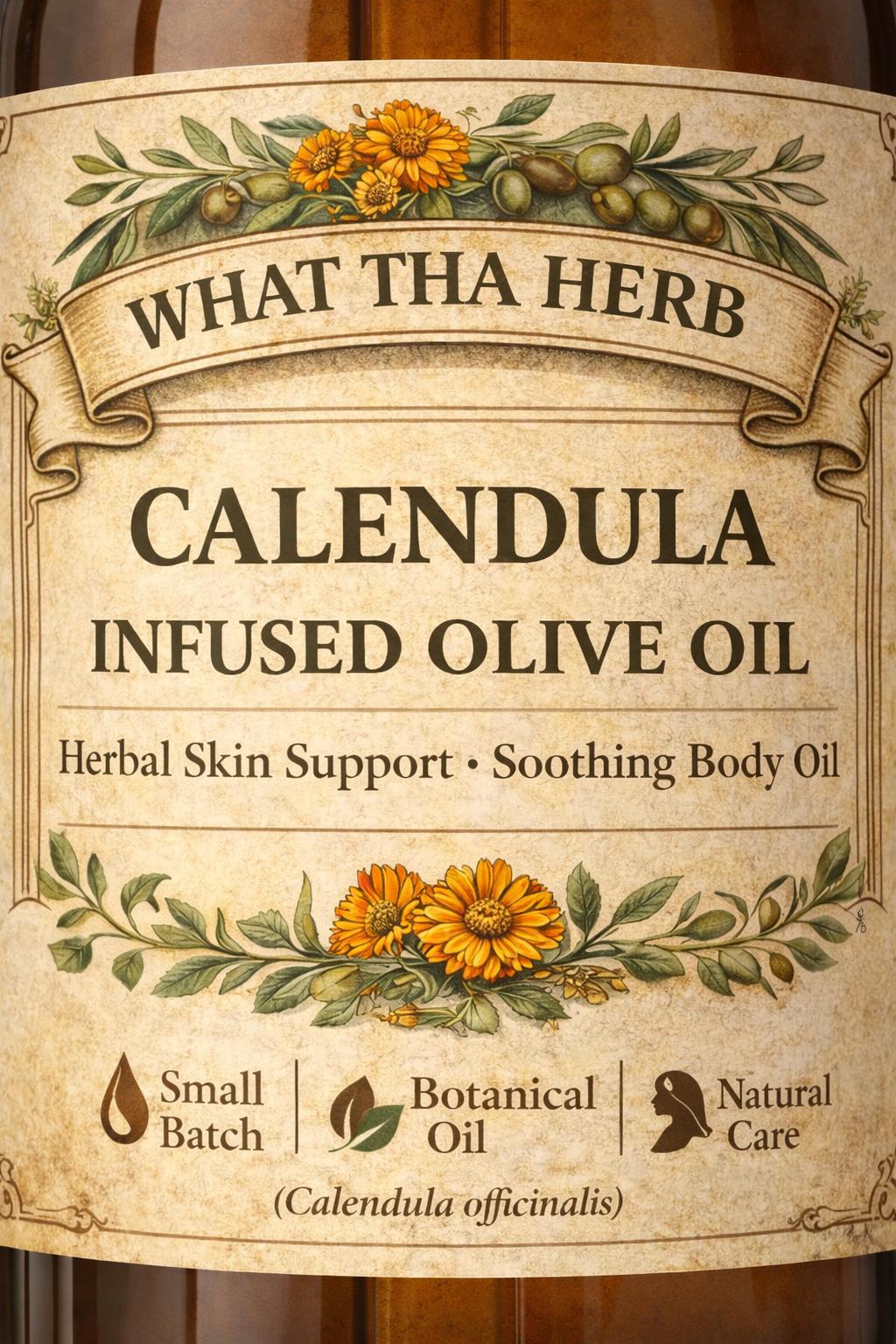 Calendula Infused Olive Oil | Herbal Skin Support | Soothing Body Oil | Natural Botanical Moisturizer