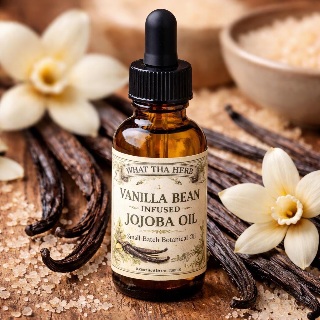 Vanilla Bean Infused Jojoba Oil | Natural Body and Hair Hydration