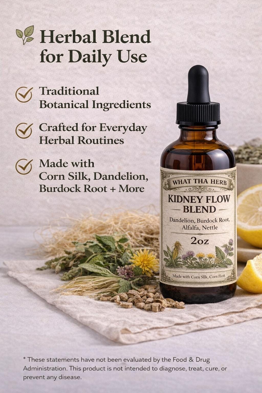 Kidney Flow Blend Herbal Tincture | Botanical Drops | Daily Herbal Routine