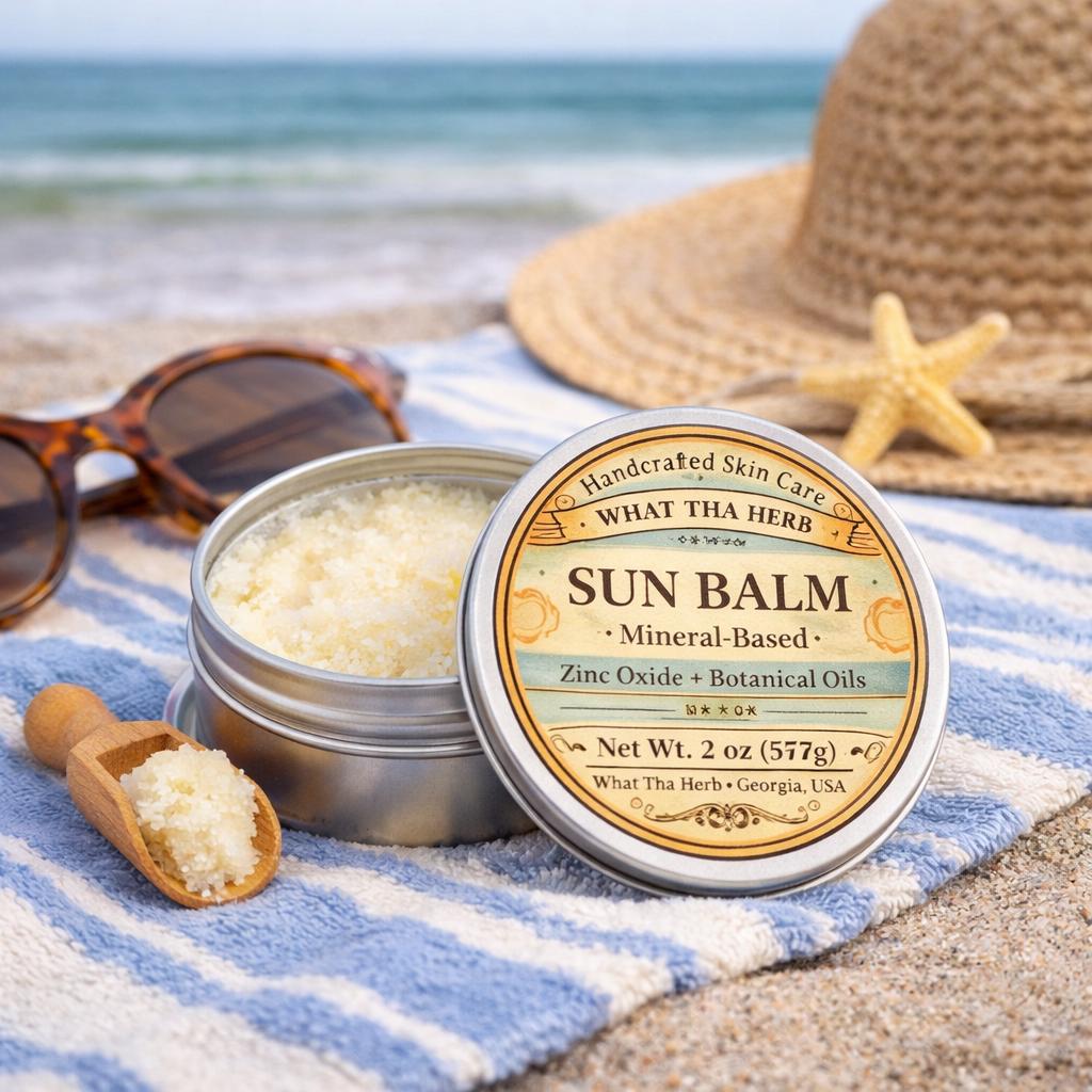 Mineral Sun Balm | Zinc Oxide, Tallow, Botanical Oils | Handcrafted Beach Skincare