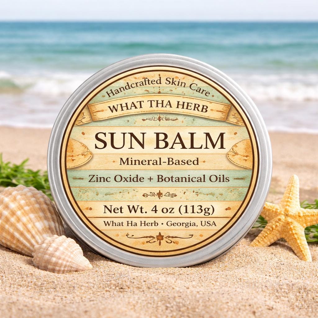 Mineral Sun Balm | Zinc Oxide, Tallow, Botanical Oils | Handcrafted Beach Skincare