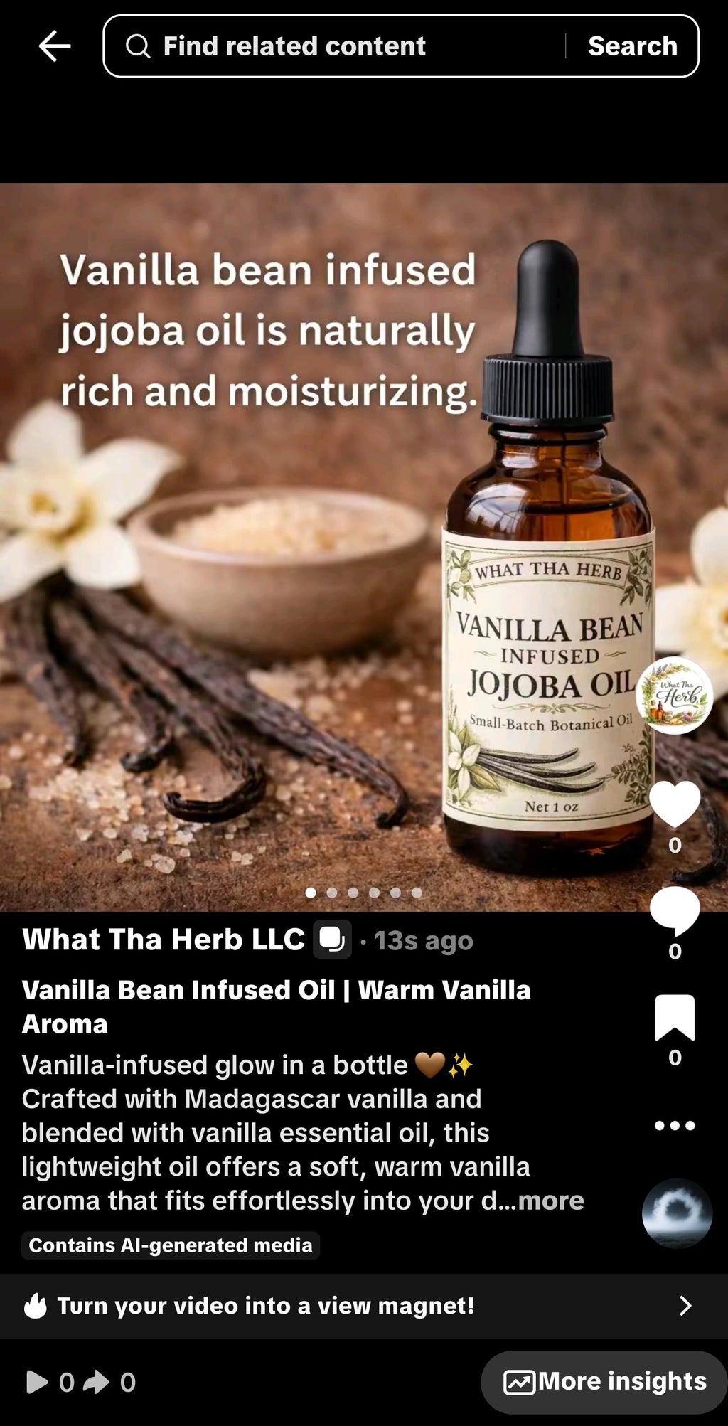 Vanilla Bean Infused Jojoba Oil | Natural Body and Hair Hydration