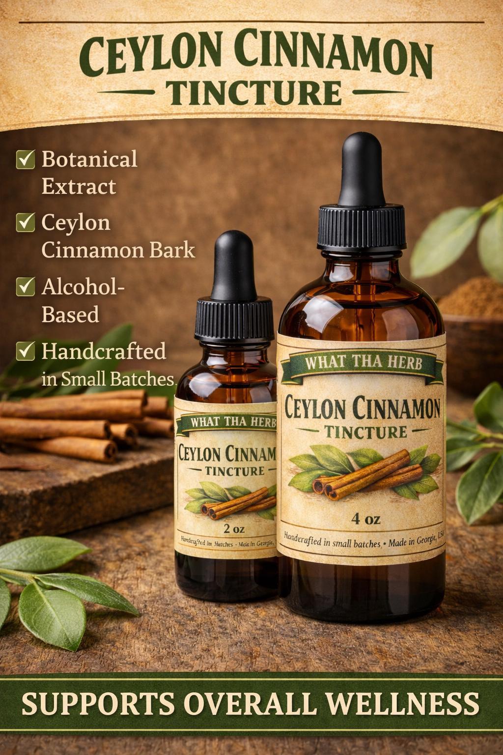 Ceylon Cinnamon Tincture | Alcohol-Based Herbal Extract | Botanical Drops