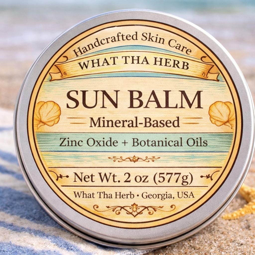 Mineral Sun Balm | Zinc Oxide, Tallow, Botanical Oils | Handcrafted Beach Skincare