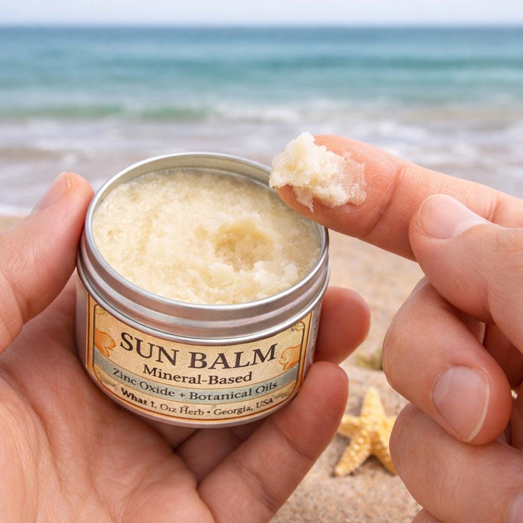 Mineral Sun Balm | Zinc Oxide, Tallow, Botanical Oils | Handcrafted Beach Skincare