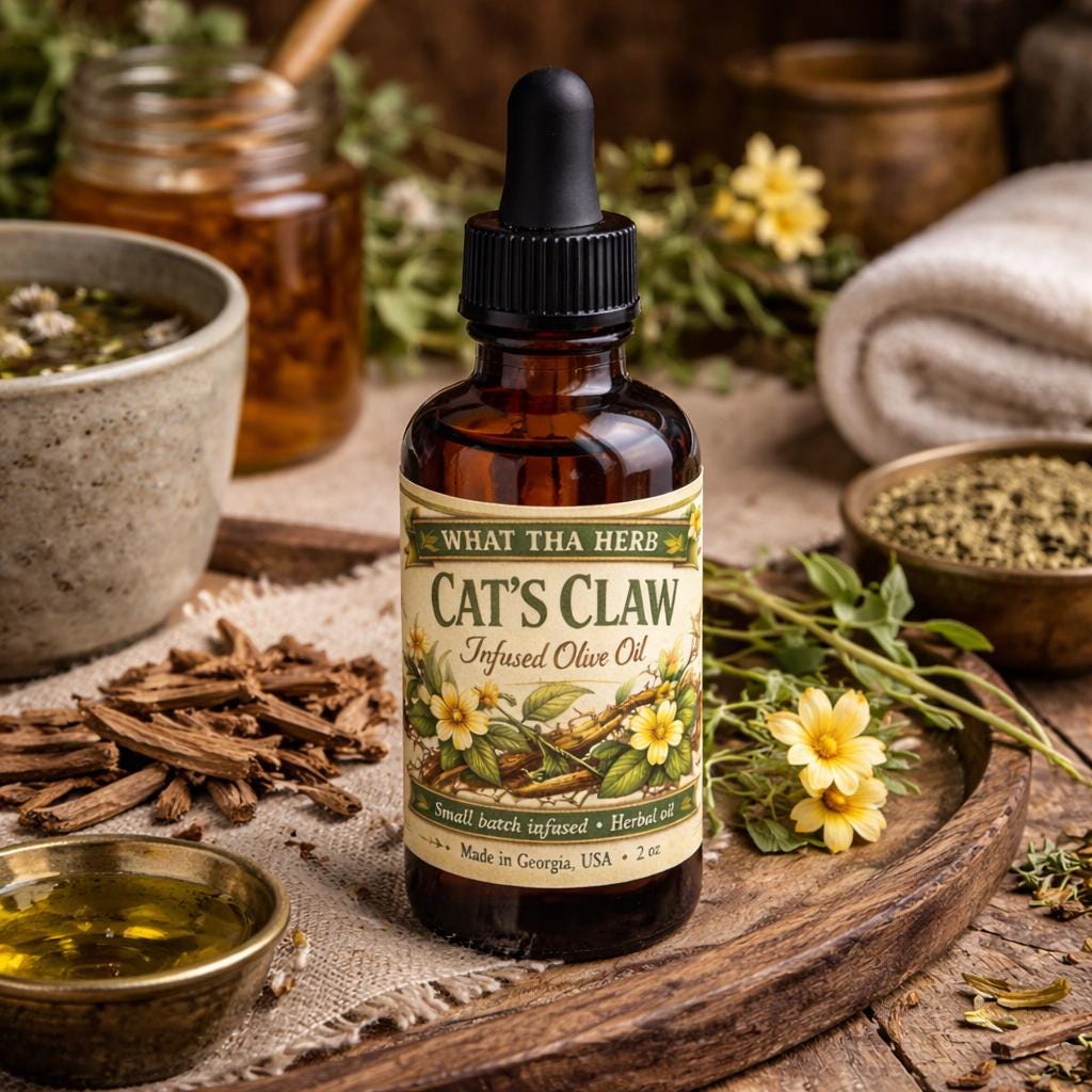 Cat's Claw Infused Olive Oil | Herbal Skin Moisturizer, Small Batch Botanical Blend