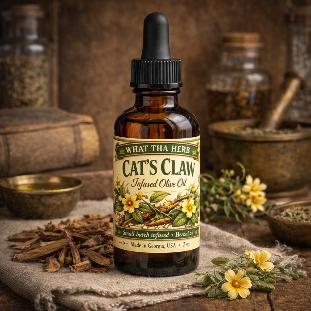 Cat's Claw Infused Olive Oil | Herbal Skin Moisturizer, Small Batch Botanical Blend