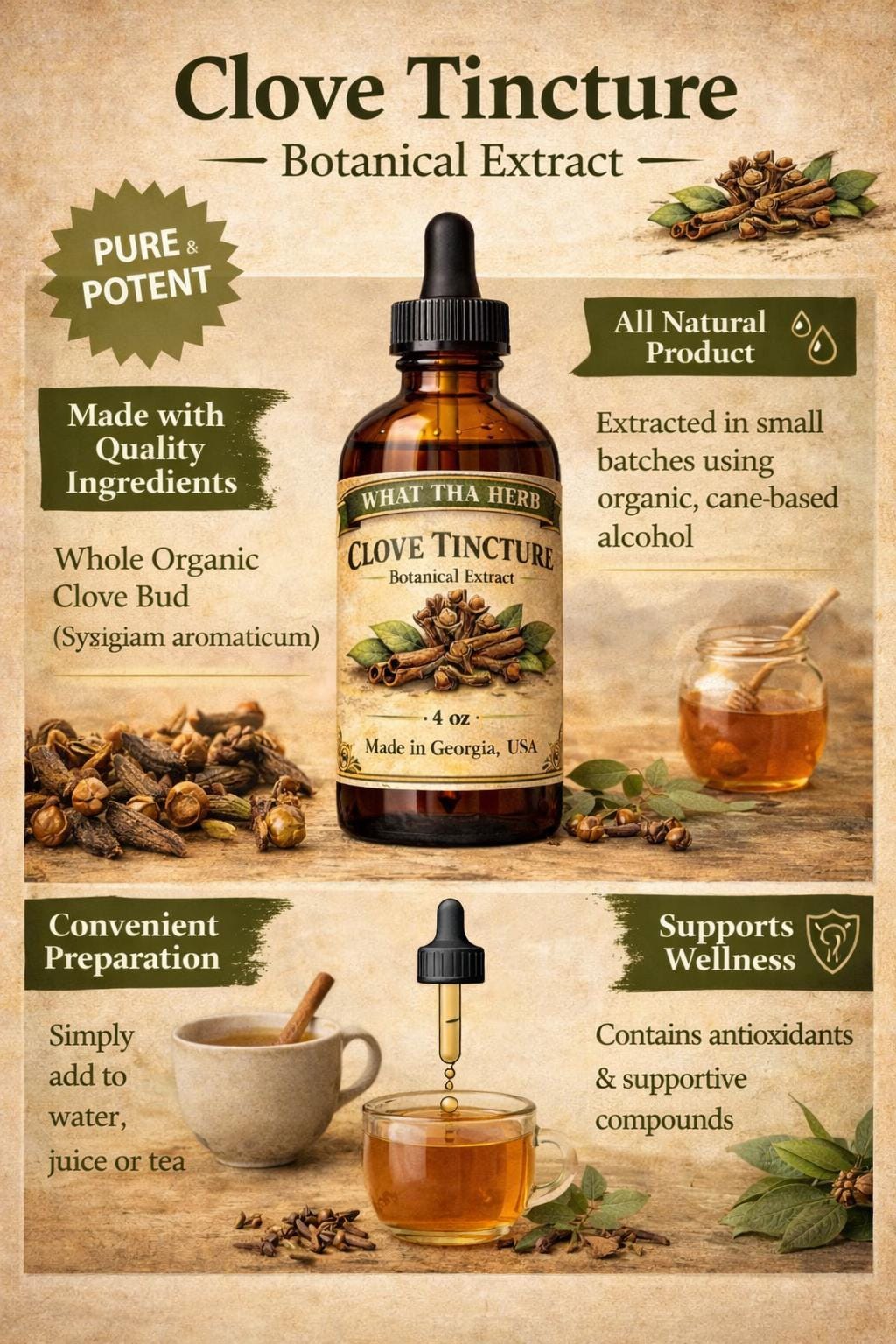 Clove Tincture | Traditional Herbal Extract | Small Batch
