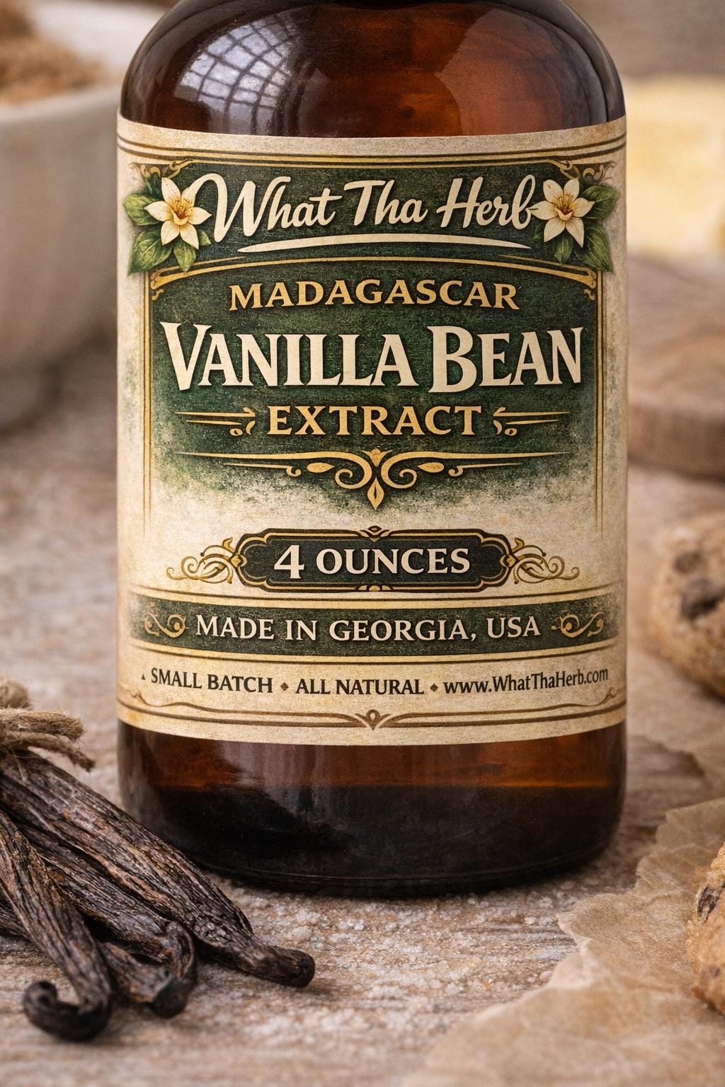 Madagascar Vanilla Bean Extract, Pure Vanilla, 4 oz