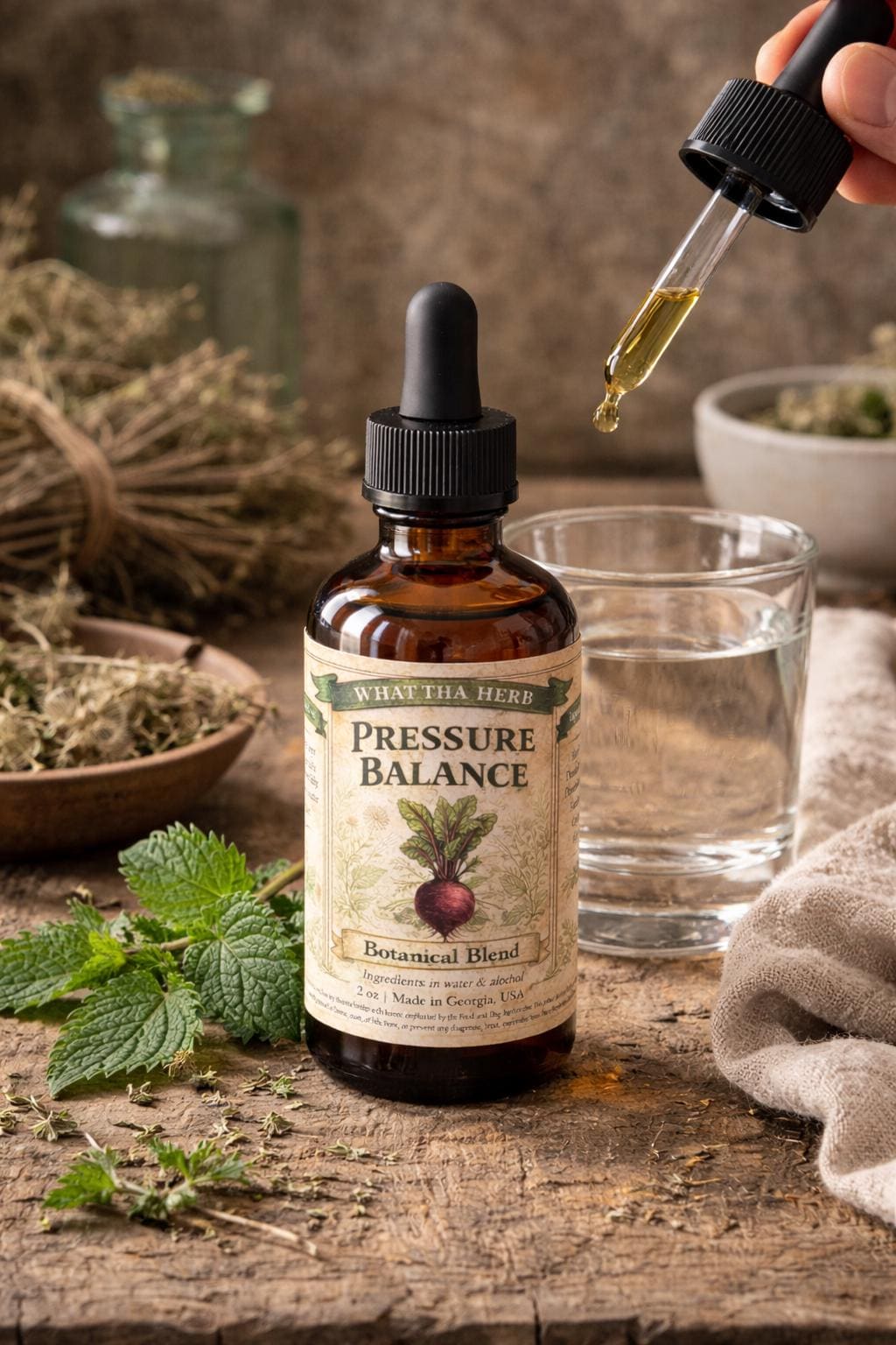 Pressure Balance Botanical Tincture, Beet Root Dandelion Nettle Cayenne Liquid Extract