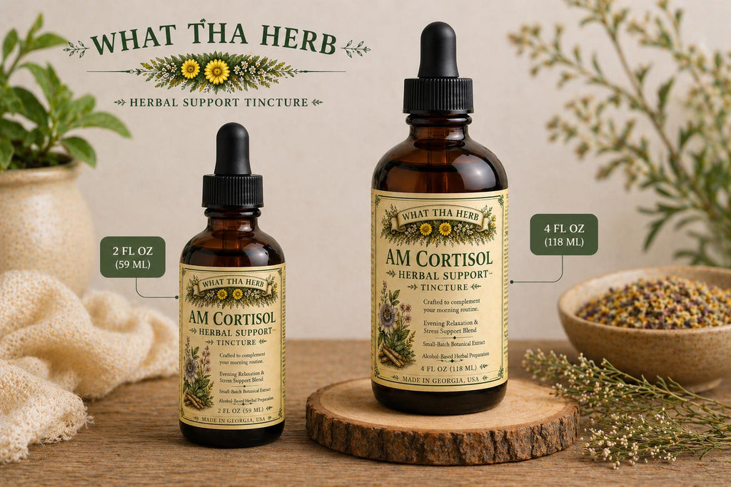 AM PM Cortisol Herbal Tincture Set | Morning Energy & Evening Calm | Daily Balance Routine